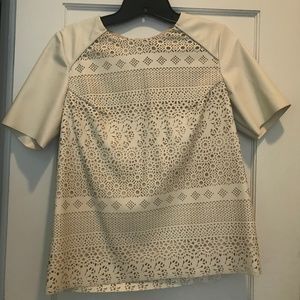 Anthropologie Dolce Vita Faux Leather lasercut top